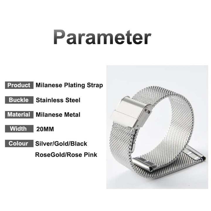 Metal Bracelet With Protector Case Metal Screen 20mm