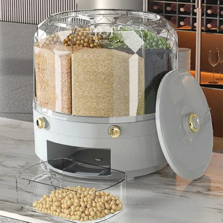 360 Degree Kitchen Food Dispenser - 6 Grids