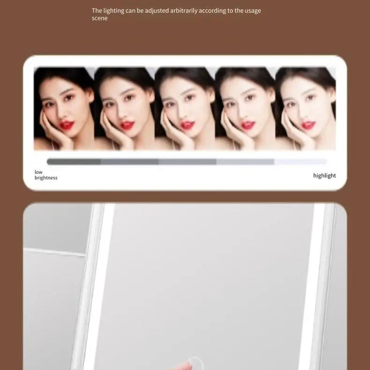 Trifold Makeup Mirror LED Lights