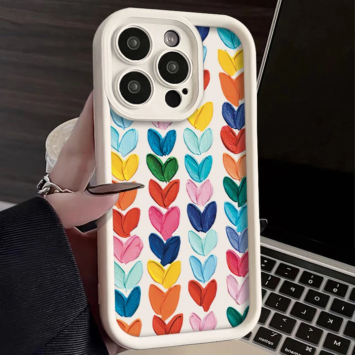 Heart Silicone Case for iPhone 11 12 13 14 15 Pro Max