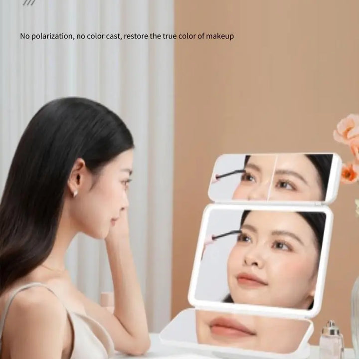 Trifold Makeup Mirror LED Lights