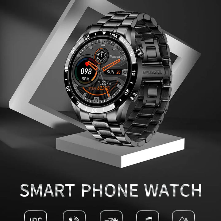 LIGE 2024 Smart Watch Men Full Circle Touch Screen