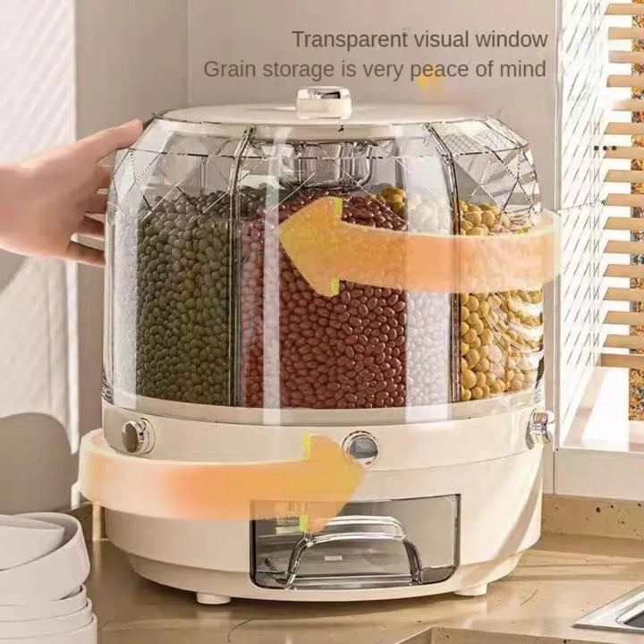 360 Degree Kitchen Food Dispenser - 6 Grids