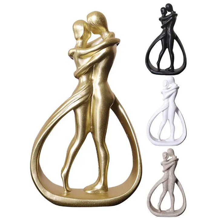 Modern Abstract Hugging Couple Statue