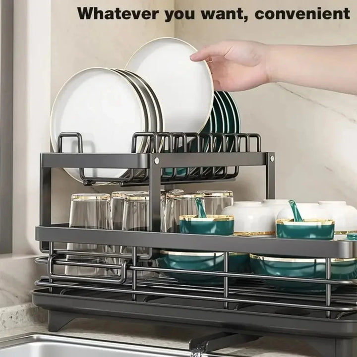 Dish Drying Rack Kitchen Adjustable Stainless Steel