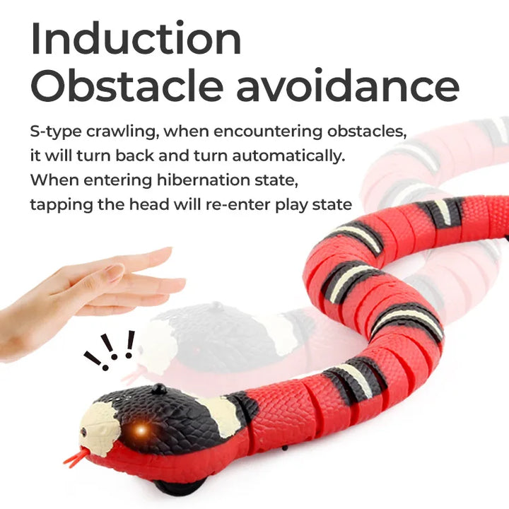 Smart Sensing Cat Toys Interactive Automatic Eletronic Snake Cat Teaser Indoor Play Kitten Toy USB Rechargeable for Cats Kitten