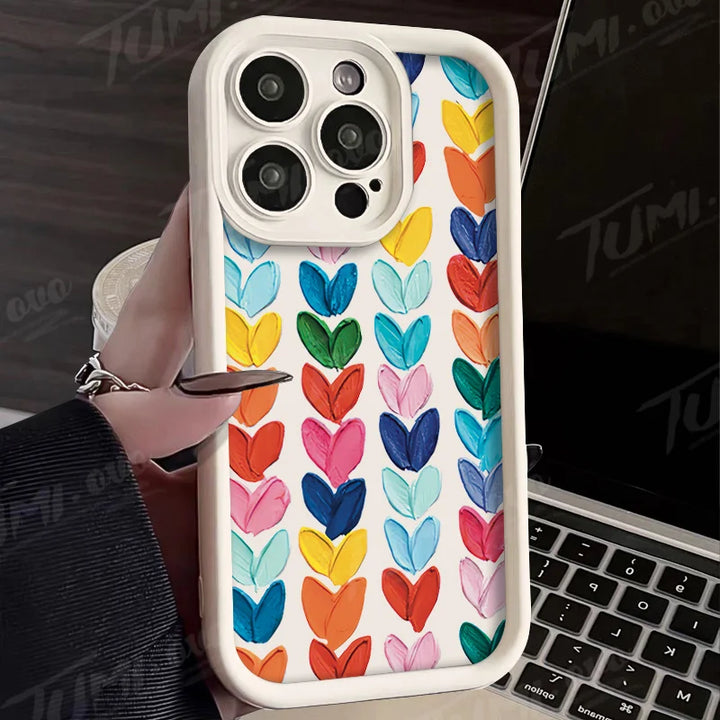 Heart Silicone Case for iPhone 11 12 13 14 15 Pro Max