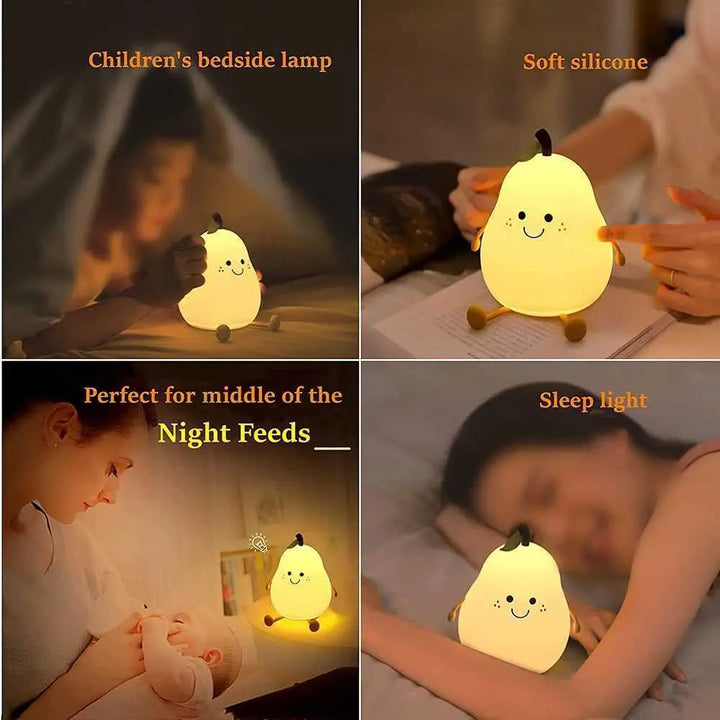 Cute Pear Silicone Night Light