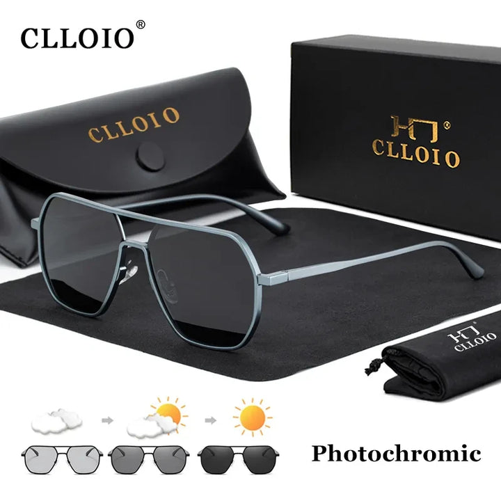 CLLOIO New Fashion Aluminum Photochromic Sunglasses