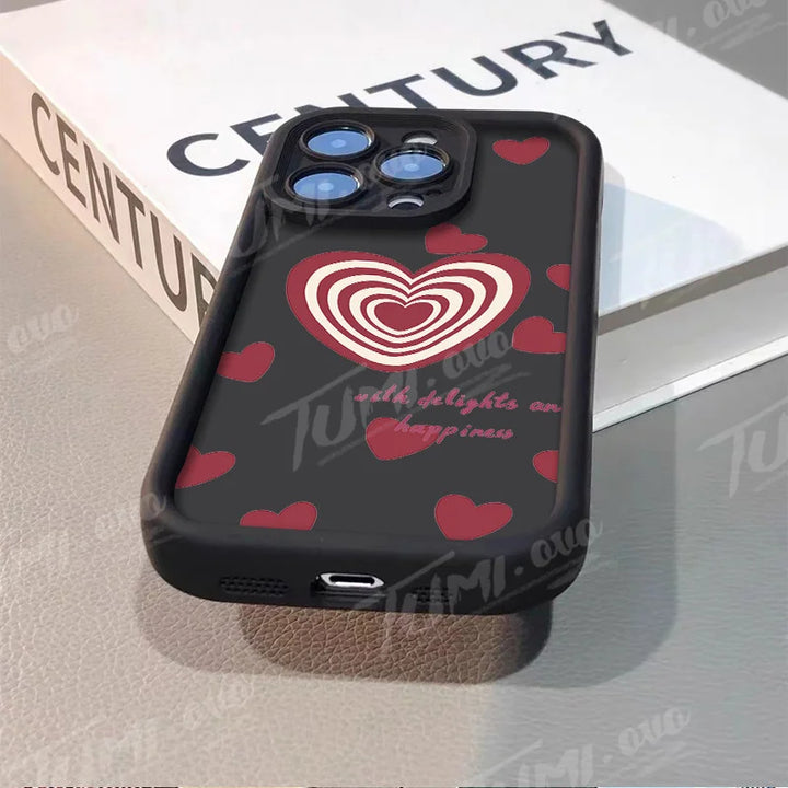 Heart Silicone Case for iPhone 11 12 13 14 15 Pro Max