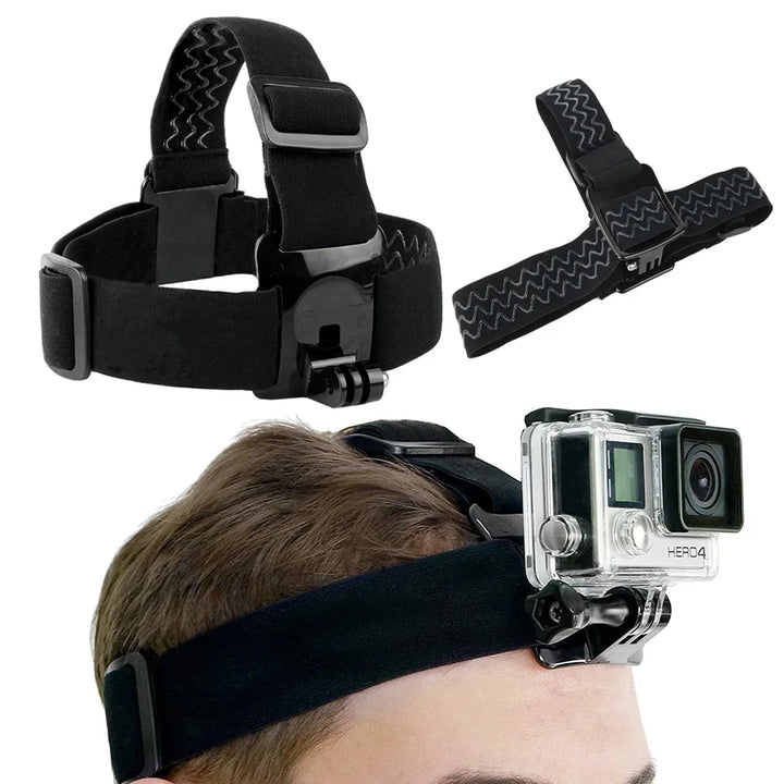 All-in-One 6pcs Action Camera Kit Head Strap Chest Strap