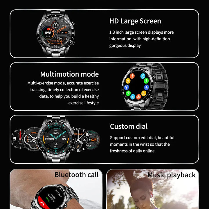 LIGE 2024 Smart Watch Men Full Circle Touch Screen