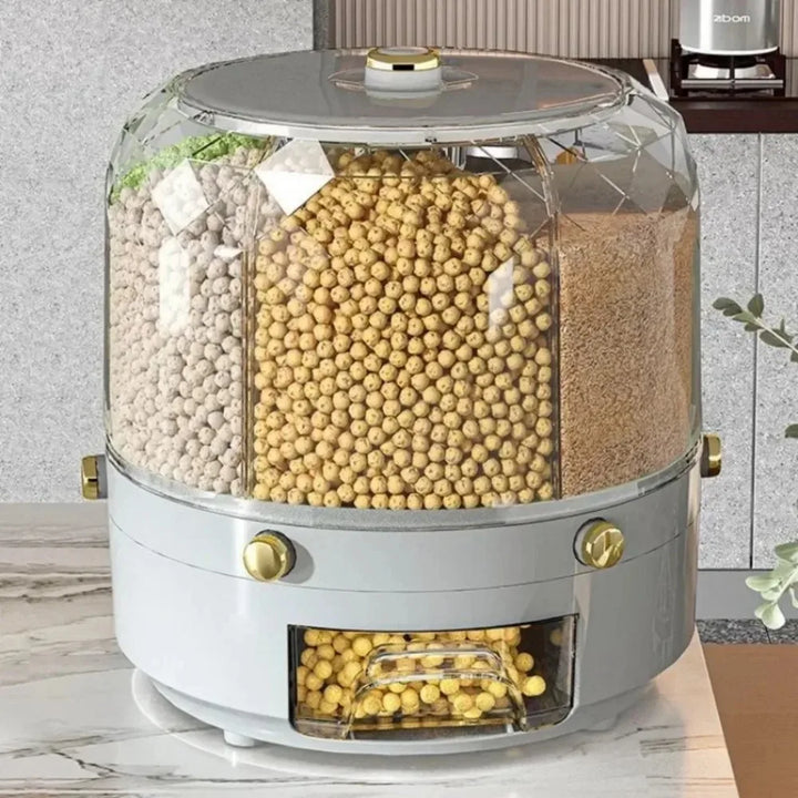 360 Degree Kitchen Food Dispenser - 6 Grids