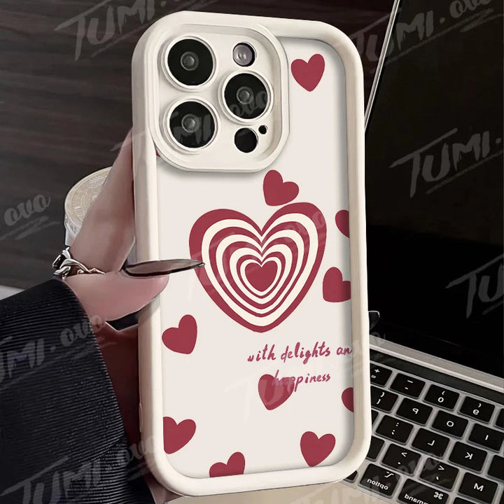 Heart Silicone Case for iPhone 11 12 13 14 15 Pro Max