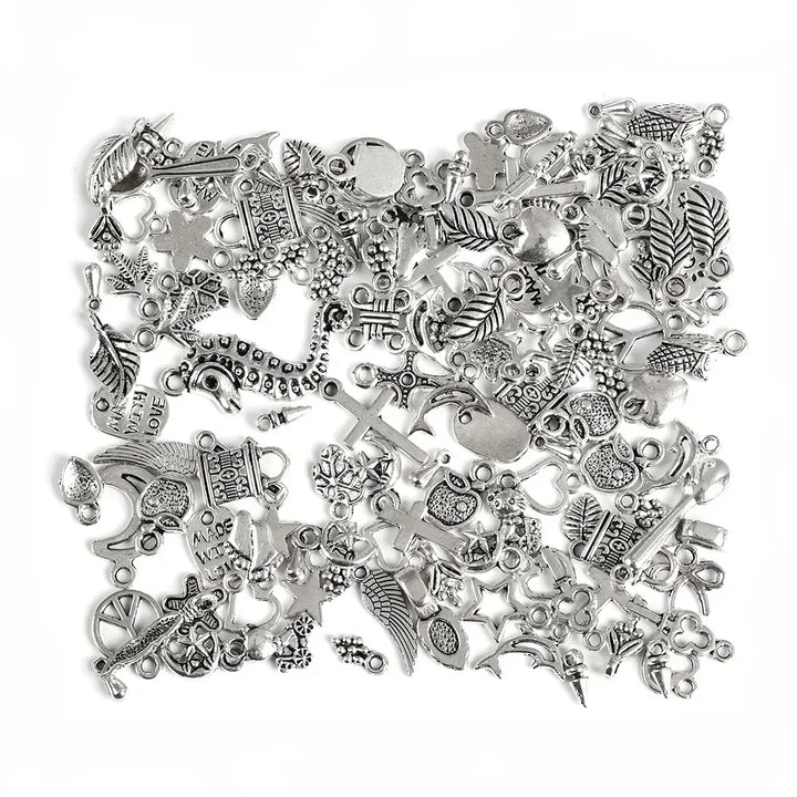 100/200pcs Tibetan Silver Mixed Pendant Charms