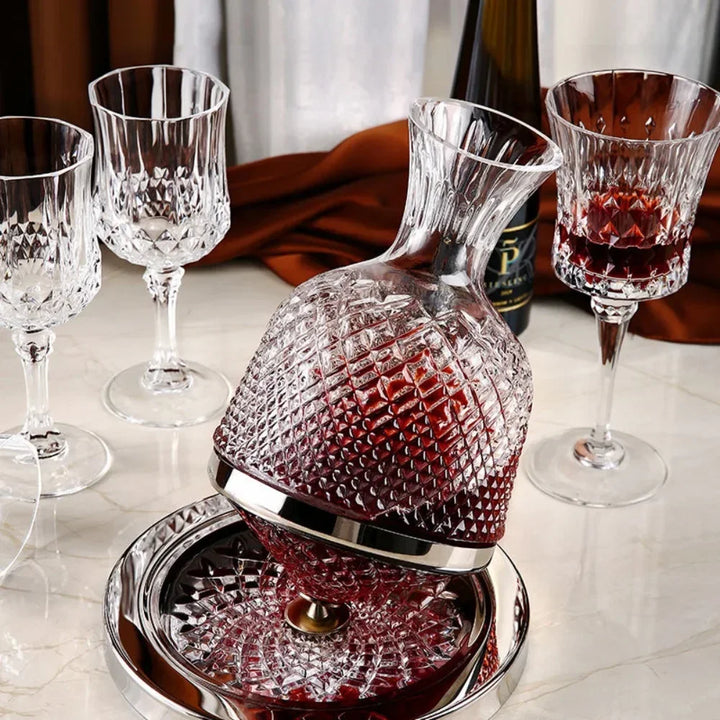 360 Rotating Crystal Wine Decanter Luxury 1500ml