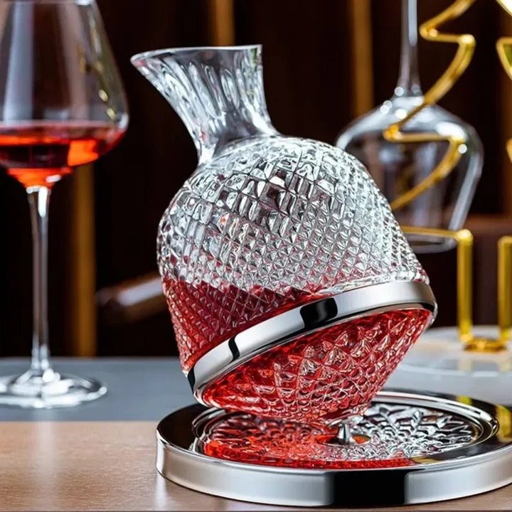 360 Rotating Crystal Wine Decanter Luxury 1500ml