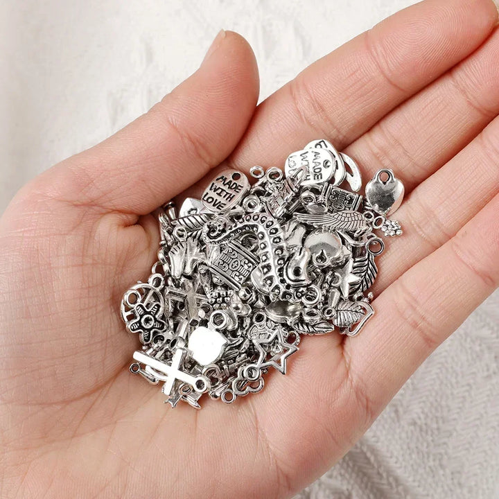 100/200pcs Tibetan Silver Mixed Pendant Charms