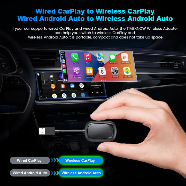 2 in 1 Wireless CarPlay  For Android & Apple