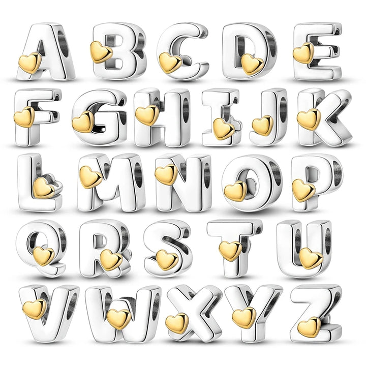 26 English Letters Alphabet A-Z Love Charms