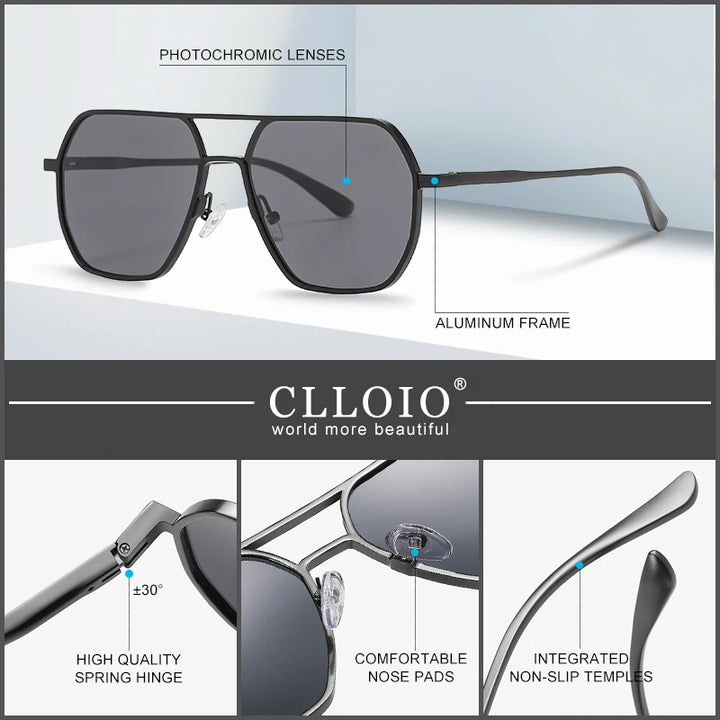 CLLOIO New Fashion Aluminum Photochromic Sunglasses