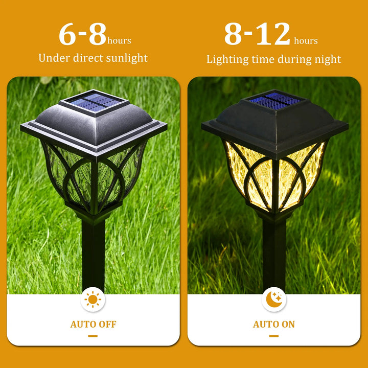 2pcs Led Solar Lawn Lights Outdoor Waterproof