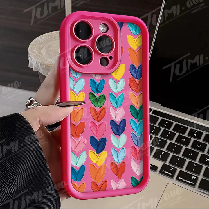 Heart Silicone Case for iPhone 11 12 13 14 15 Pro Max