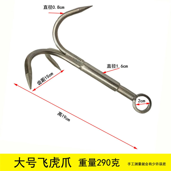 Grappling Hook Grapnel Hook, 3-Claw Stainless Steel Tree Climbing Hook